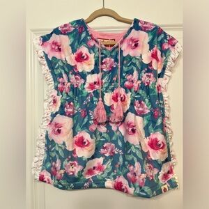 Cheeky Plum girls floral coverup size 4/5 super soft summer pullover